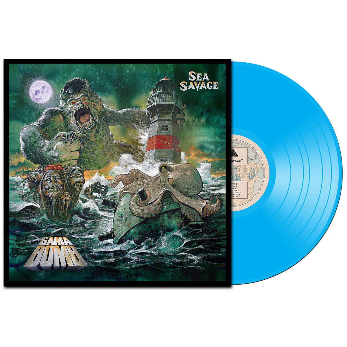 Gama Bomb - Sea Savage on Sea Blue Wax LP