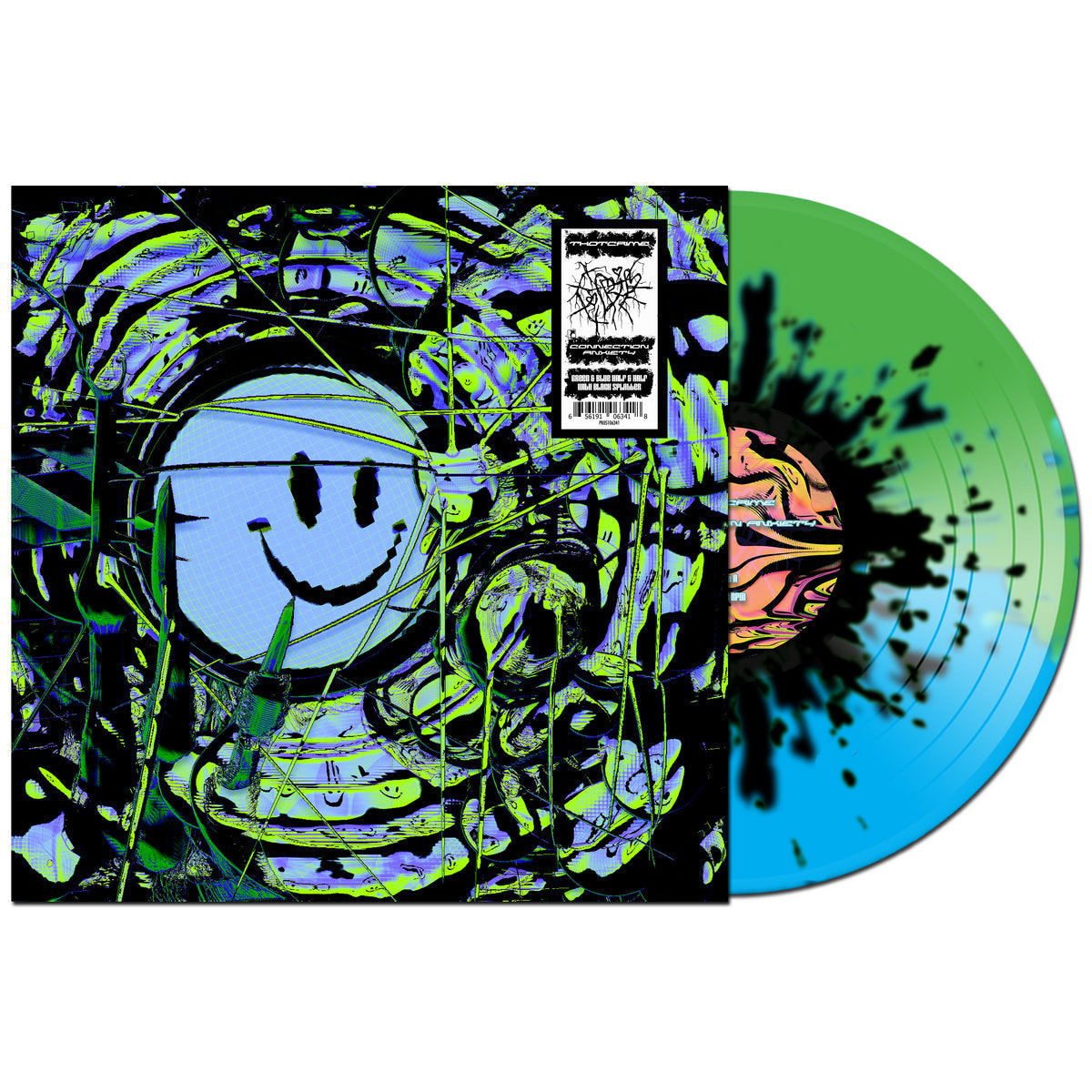 Thotcrime - Connection Anxiety on Green and Blue Split with Black Splatter Vinyl
