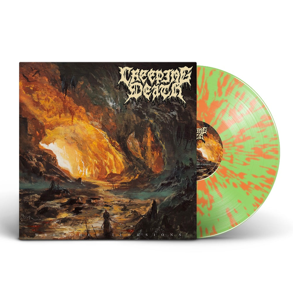 Creeping Death - Wretched Illusions 180 Gram LP (Green Glow in dark vinyl with Tangerine splatter)