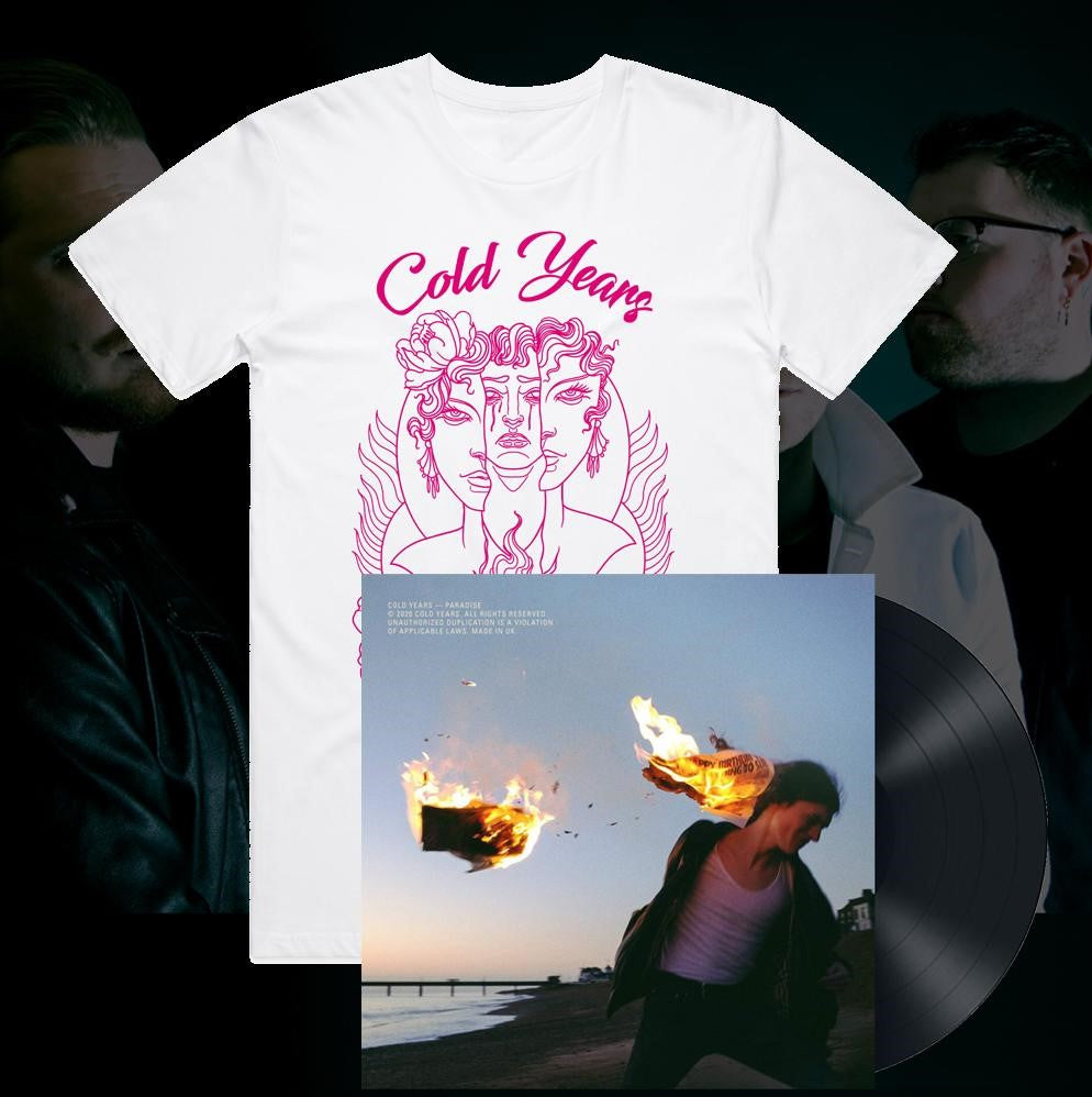 Cold Years – Good As Hell – T-Shirt (Pink on White) & PARADISE vinyl bundle