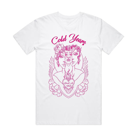 Cold Years – Good As Hell – T-Shirt (Pink on White)