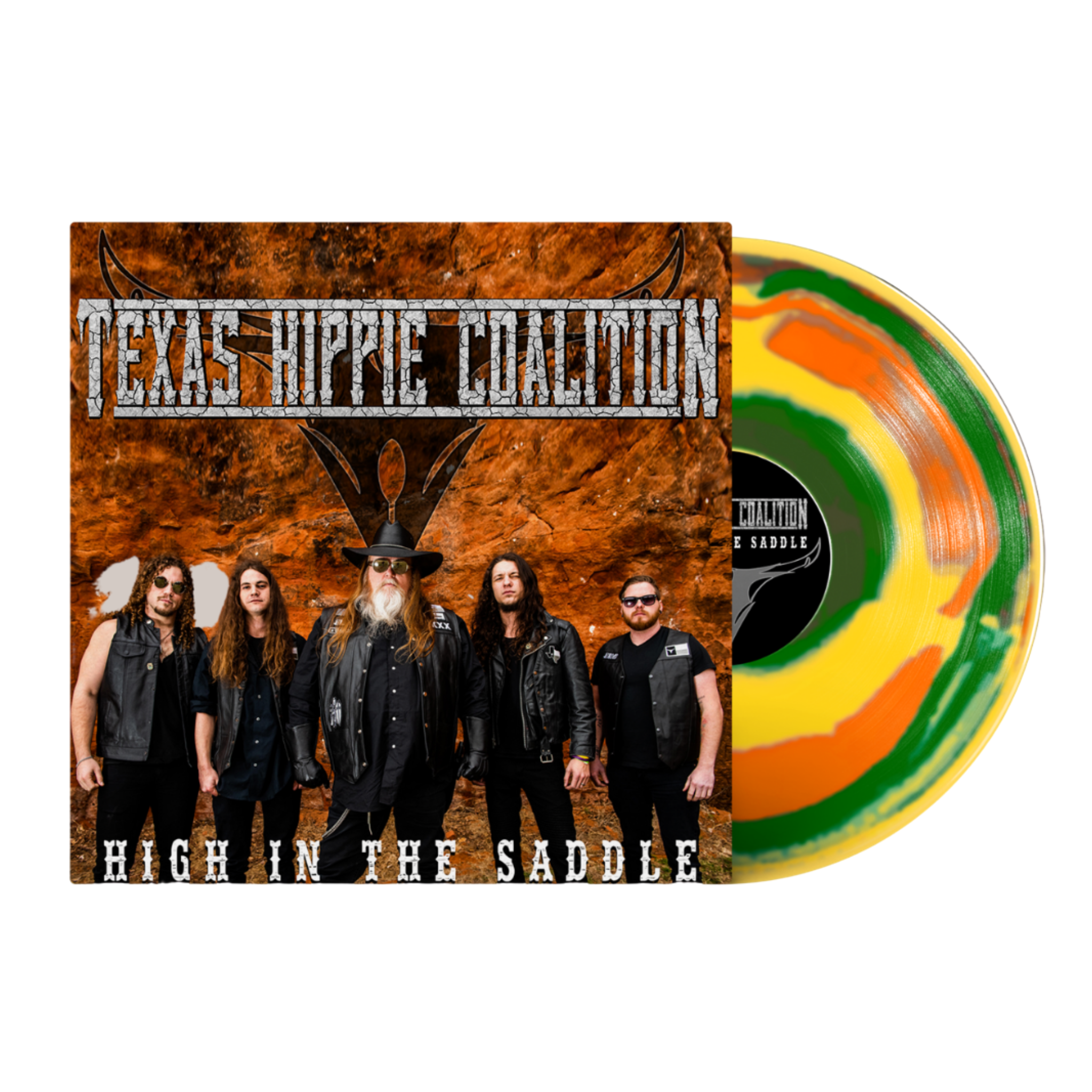 Texas Hippie Coalition - High In The Saddle - LP - Yellow/Green/Orange Swirl