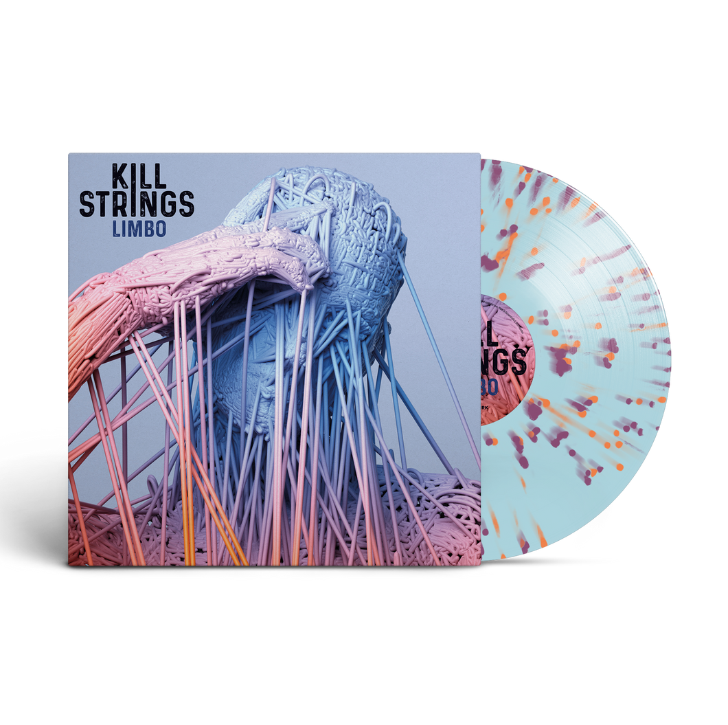 Kill Strings - Limbo Translucent Light Blue base with Heavy Splatter Tangerine & Orchid Vinyl